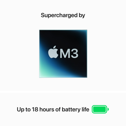 15-inch MacBook Air: Apple M3 chip with 8-core CPU and 10-core GPU, 8GB, 512GB SSD - Midnight