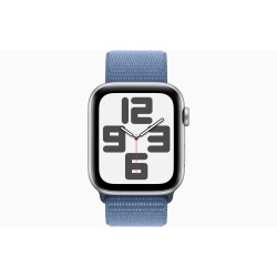 Apple Watch SE GPS 44mm Silver Aluminium Case with Winter Blue Sport Loop